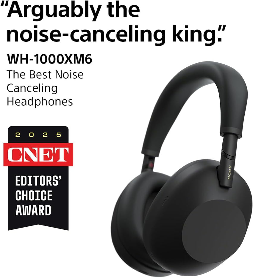 Sony WH-1000XM6 The Best Noise Canceling Wireless Headphones, HD NC Processor QN3, 12 Microphones, Adaptive NC Optimizer, Mastered by Engineers, Studio-Quality, 30-Hour Battery